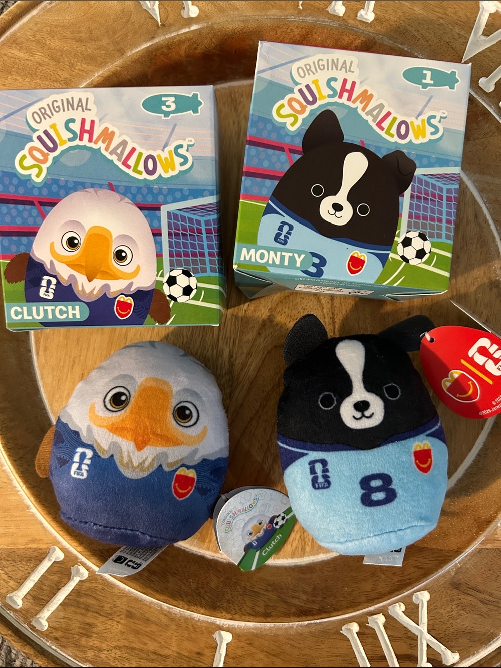 McDonald’s FIFA World Cup Squishmallows Clutch #10 Monty #8 both NEW in box
